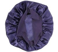 HOMSFOU Solid Color Elastic Stitch Women’s Sleep Hat with Ear Protection, Practical Home Sleep Cap, Soft Bath Shower Cap for Night Use, Blue