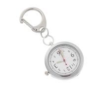 HOMSFOU Stainless Nurse Clip Watch with Night Glow Feature, Easy to Carry Clip-on Design, Silver Pocket Watch for Hospital and Daily Work Use, Gift for Daughters and Girlfriends