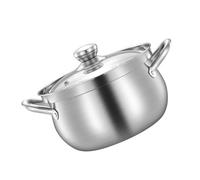 HOMSFOU Stainless Steel 24cm Soup Pot with Lid, Multi-Functional Two-Ears Stewing Stockpot for Home Kitchen Cooking