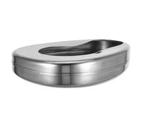 HOMSFOU Stainless Steel Elderly Bed Pan Bedridden Patients Bedpan Heavy Duty Portable Nursing Urinal Smooth Surface for Bedridden Care at Home and Hospital Use