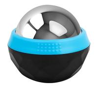 HOMSFOU Stainless Steel Ice Roller Massage Ball for Face and Body, Mini Handheld Muscle Relaxing Tool, Blue Compact Massager for Sports and Trigger Point Relief