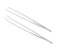 HOMSFOU Stainless Steel Long Tweezers 19 Inch Extra Long Handle with Serrated Tips 2pcs and Antislip Textured Grip for Hair Grabber and Aquarium Plant Use for Sink Drain and Fish Tank