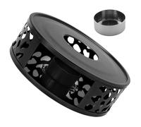 HOMSFOU Stainless Steel Teapot Heater with Candle Holder Heating Base 6-Inch Compact Stove for Tea, Coffee and Milk Suitable for Home and Office