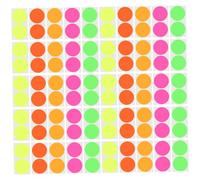 HOMSFOU Stickers Colourful Self-Adhesive Paper Fluorescent Dot 100pcs Seal Decorative Labels Pack of for Home and Parties Scrapbook and Craft