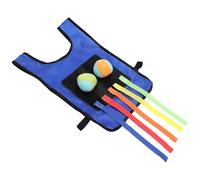 HOMSFOU Sticky Ball Tossing Game Set for Small Blue Sticky Ball Vest and 5 Tails Outdoor Educational Throwing for Family Fun and Active Play Random Color