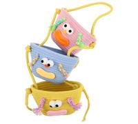 HOMSFOU Storage Basket with Wall-mounted Design Hanging Woven Cotton Rope Three-tier for Organizing and, Stylish and Elegant Cosmetics Accessories Bedroom Storage Solution