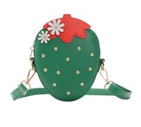 HOMSFOU Strawberry Crossbody Bag for Girls Kawaii Shaped Small Coin Purse Lightweight Pu Shoulder Bag for Boys and Girls and Teens