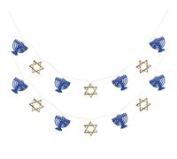 HOMSFOU String Hanukkah Star Lights Menorah Bowl Lights Ferry Light Hanukkah Decoration Small Lights for Decoration Battery Fairy Lights LED Flag Tree Decoration