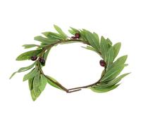 HOMSFOU Stylish Olive Leaf Flower Headband for Bride Lightweight Fabric Bridal Hair Accessory Photo Props for Cosplay and Christmas Events
