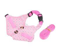 HOMSFOU Stylish Rabbit Full Dress Vest with Leash, Pink Flower Print Small Animal Harness Rope for Outdoor Walking, Summer Rabbit Harness Suitable for Pets