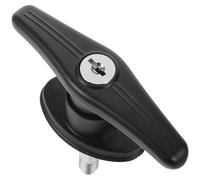HOMSFOU T-Handle Door Lock Camper Shell Latch with Keys Zinc Alloy Black Weatherproof Seal for Toolbox and Rv Compartment