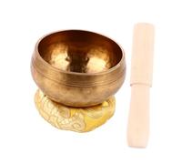 HOMSFOU Tibetan Easy to Carry Singing Bowl Set Handmade Copper Meditation Bowl with Wooden Mallet to Dispel Distractions and Enhance Healing for Yoga and Meditation