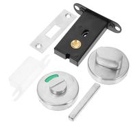 HOMSFOU Toilet Door Lock Indicator Bolt, 53mm Cubicle Indicator Lock in Stainless Steel and Copper, Wear-Resistant Bathroom Latch for Offices and Airports