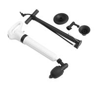 HOMSFOU Toilet Plunger Set Clog Solver with White Plastic Handle, Kitchen Sink and Closestool Sewer Cleaning Tool for Bathroom Drain Unblocking and Pipe Maintenance