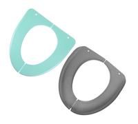 HOMSFOU Toilet Structure Travel Portable Cover Potty Seat 2pcs Folding Plastic Extra Cushioning, Reusable Hygienic Barrier for Adults and Travelers, Public Restrooms