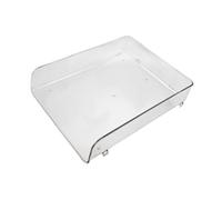 HOMSFOU Transparent Stackable Refrigerator Organizer Shelf for Meat Vegetables Leftovers Space Saving Freezer Storage Rack with Design for Efficient Cabinet Organization