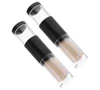 HOMSFOU Travel Blush Brush Powder Brush 2Pcs with Integrated Refillable Bottle for Face Makeup and Quick Application