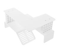 HOMSFOU Turtle Basking Platform Double-layer Reptile Climb Resting Terrace Floating Island Aquarium Landscape for Tortoises and Semi-aquatic Pets