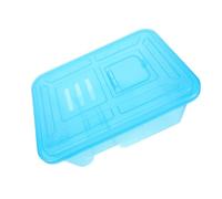 HOMSFOU Turtle Tank Kit Multi-zone Habitat with Removable Basking Platform with Lid Plastic Reptile Enclosure 13.07x9.33x5.71in for Reptile Breeding Tadpole
