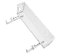HOMSFOU Under Table Cable Management Rack Organizer for Wires Power Supplies Simple Installation for Home Office Use Small White Design for Tidy Spaces