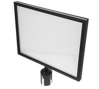 HOMSFOU Vertical Stanchion Sign Holder with Cover for Crowd Control Easy Install Portrait Frame for Queue Management Airports Events and Retail Spaces Design