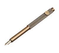 HOMSFOU Vintage Brass Fountain Pen Portable Calligraphy Pen with 0.5Mm Fine Nib for Smooth Writing Students Artists Office Use