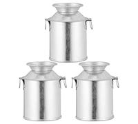 HOMSFOU Vintage Decor 3pcs Shabby Chic Milk Can Jug Galvanized Finish Milk Can Vase Rustic Jug Metal Flower Vase Decorative Flower Holder Table Centerpieces Desk Topper