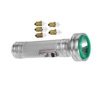 HOMSFOU Vintage Metal Flashlight 80's Style Handheld Torch 2x Size 2 Bulbs, Red Light Night Flashlight for Outdoor Beach and Sea Turtle Protection, Retro Photo Prop Without Batteries