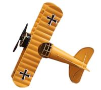 HOMSFOU Vintage Yellow Iron Art Airplane Model Decorative Plane Ornament for Living Room and Bar Cabinet, Retro Metal Aircraft Sculpture Home Décor Accent