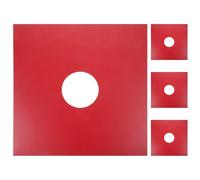 HOMSFOU Vinyl Record Sleeves Vinyl Record Storage Accessories 12-inch 4pcs with Red 350gsm Kraft Paper, Album Covers Protective Jackets with Hole for Collectors