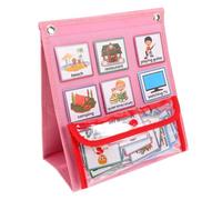 HOMSFOU Visual Schedule for Chore Chart Pink Weekly Planner Board with Cards Portable Daily Routine Organizer for Home School Learning and Bedtime Routine