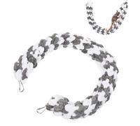HOMSFOU Wear-resistant Woven Climbing Rope for Hamsters and Sugar Gliders, Hanging Cage Accessory for Rats and Small Animals, Grey-white Chew and Climb Supply