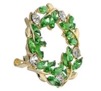 HOMSFOU Wheat Sheaf Wreath Brooch Pin for Women, Green Crystal Rhinestone Shawl Clip, Sparkle Lapel Pin for Clothing Decoration and Scarf Accessories