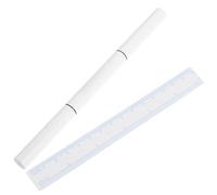 HOMSFOU White Eyebrow Positioning Pen with Ruler for Eyebrow Tattooing and Lip Bleaching, Sweat Proof Fine Point Tip Marker with Plastic Pen and Paper Ruler, for Professionals
