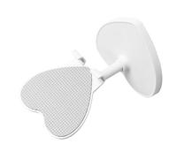 HOMSFOU White Heart-shaped Adjustable Phone Stand for Desk with Multiangle Adjustment and Non-slip Base, Abs and Metal Material, for Student Desk and Social Media Use