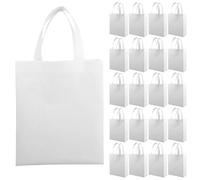 HOMSFOU White Non-woven Tote Bags with Handles and Shopping | Foldable Design, Strong Stitching, Smooth Surface, Supports Easy , Organises Clothes, and Takeaway Items