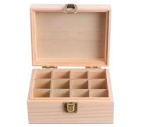HOMSFOU Wood 12-Compartment Essential Oil Bottle Holder Storage Case, Aromatherapy Bottles Organizer Box for Travel, Sturdy Wooden Essential Oils Container for Home and On-the-go