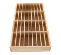 HOMSFOU Wood Cell Phone Holder: 36 Compartments Wooden Phone Storage Case - Multi-grids Cell Organizer For Workspace Office Classroom Desk