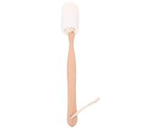 HOMSFOU Wood Handle Loofah Back Scrubber Brush with Detachable Long Handle 37cm, Natural Loofah Body Scrubbing Sponge for Shower Bathing and Exfoliating Skin Care