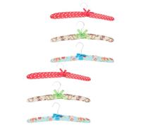 HOMSFOU Wooden Cloth Hangers Simple Style 6pcs with Non-slip Fabric Cover Elegant and Versatile Coat Hangers to Protect Clothes without Scratches for Home and Apartment Use