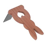 HOMSFOU Wooden Decorative Bookends Rabbit Shape with Heart Design, Thickened Wutani Wood Book Holder for Desk and Shelf, Multi-function Animal Book Stops for Home Office Storage