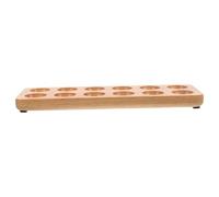 HOMSFOU Wooden Egg Holder Tray with Dual Row Anti-break Egg Storage Rack for Kitchen and Refrigerator Countertop Wood Texture
