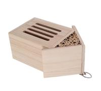 HOMSFOU Wooden Insect House for Garden 11x9x21cm Mason Bee Hotel Butterfly Nesting Box Backyard Bug Shelter Ladybugs Habitat Outdoor Natural Wood