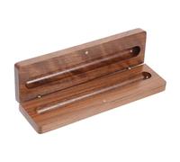 HOMSFOU Wooden Pen Box Single Pen Holder Black Walnut Solid Wood Desk Storage Gift for Artists Writers