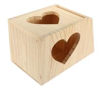 HOMSFOU Wooden Rabbit Food Manger Double Grid Rack with Two Compartments Multifunctional Hay Feeder for Guinea Pigs Chinchillas Small Pets
