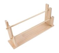 HOMSFOU Wooden Ribbon Organizer Rack 2-Tier Multi-Layer Storage, Sturdy Wood Structure for Showcasing Colorful Spools and Washi Tapes, Craft Room Storage Solution