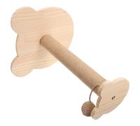 HOMSFOU Wooden Sisal Cat Scratching Post with Hemp Rope Vertical Indoor Cat Scratcher Climber Tower for Kittens Decorative Floor Scratching Pole with Solid Wood Bear