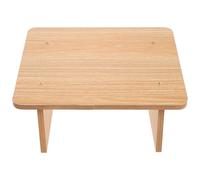 HOMSFOU Wooden Step Stool Small Footstool with Slant Surface Oak Finish Kitchen and Bathroom Step Stool for Adults Under Desk Footrest Compact Wooden Bench for Living Room