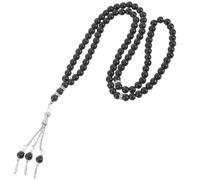 HOMSFOU Worship Rosary Prayer Beads String Black Buddhist Bracelet Religious Chain with Tassel Suitable for Pilgrimage and Meditation