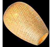 HOMSFOU Woven Bamboo Lampshade Pendant Light Cover 23cm X 37cm Rustic Zen Style Hanging Lamp Shade for Home, Restaurant, Hotel, Japanese and Chinese Tea Room Decor